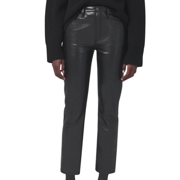 Citizens of Humanity Jolene High Rise Leather Straight Leg Jeans Size 31 B4HP